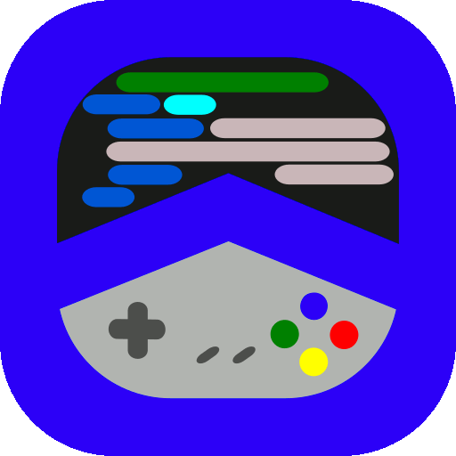 My avatar: a blue squircle with a Super Famicom controller and code inside